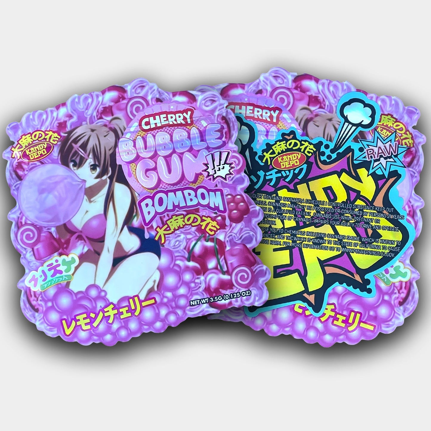 Cherry Bubble Gum Bonbon Mylar Bag 3.5G