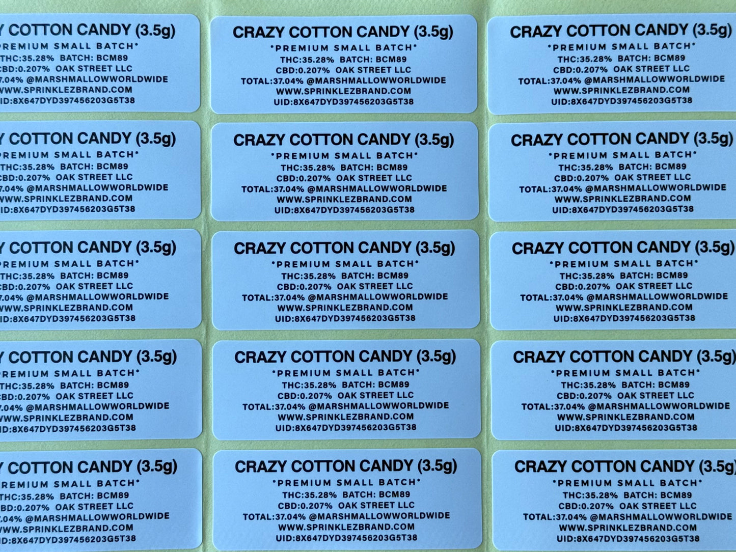 Gumdropz Crazy Cotton Candy Sprinklez 3.5G Mylar Bag (Label & Authenticity Stickers Included)