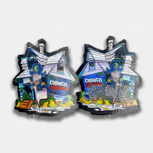 Crunch Berries Mylar bag designed for 3.5 grams. This smell-proof packaging locks in freshness & potency while featuring a colorful design for secure storage.