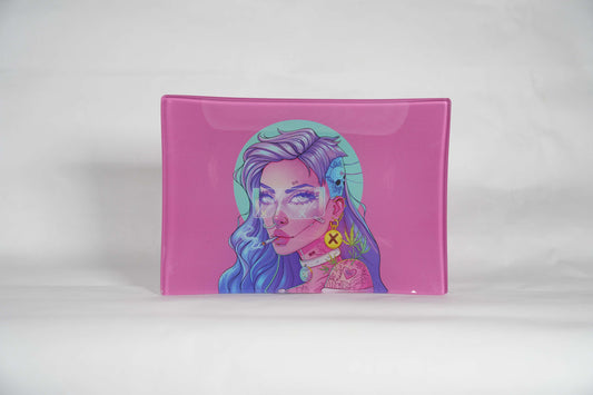 Pretty Lady | Shatter Resistant Glass Rolling Tray