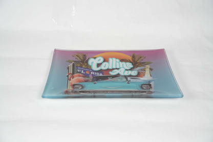 Collins Ave | Shatter Resistant Glass Rolling Tray 8.6" x 5.9"