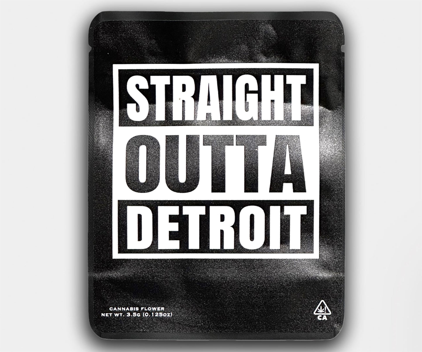 GB Custom Sticker Printed Straight Outta Design Mylar Bag 3.5 Grams ( One Sided Print)