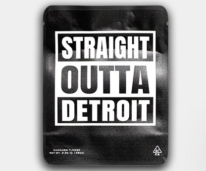 GB Custom Sticker Printed Straight Outta Design Mylar Bag 3.5 Grams ( One Sided Print)