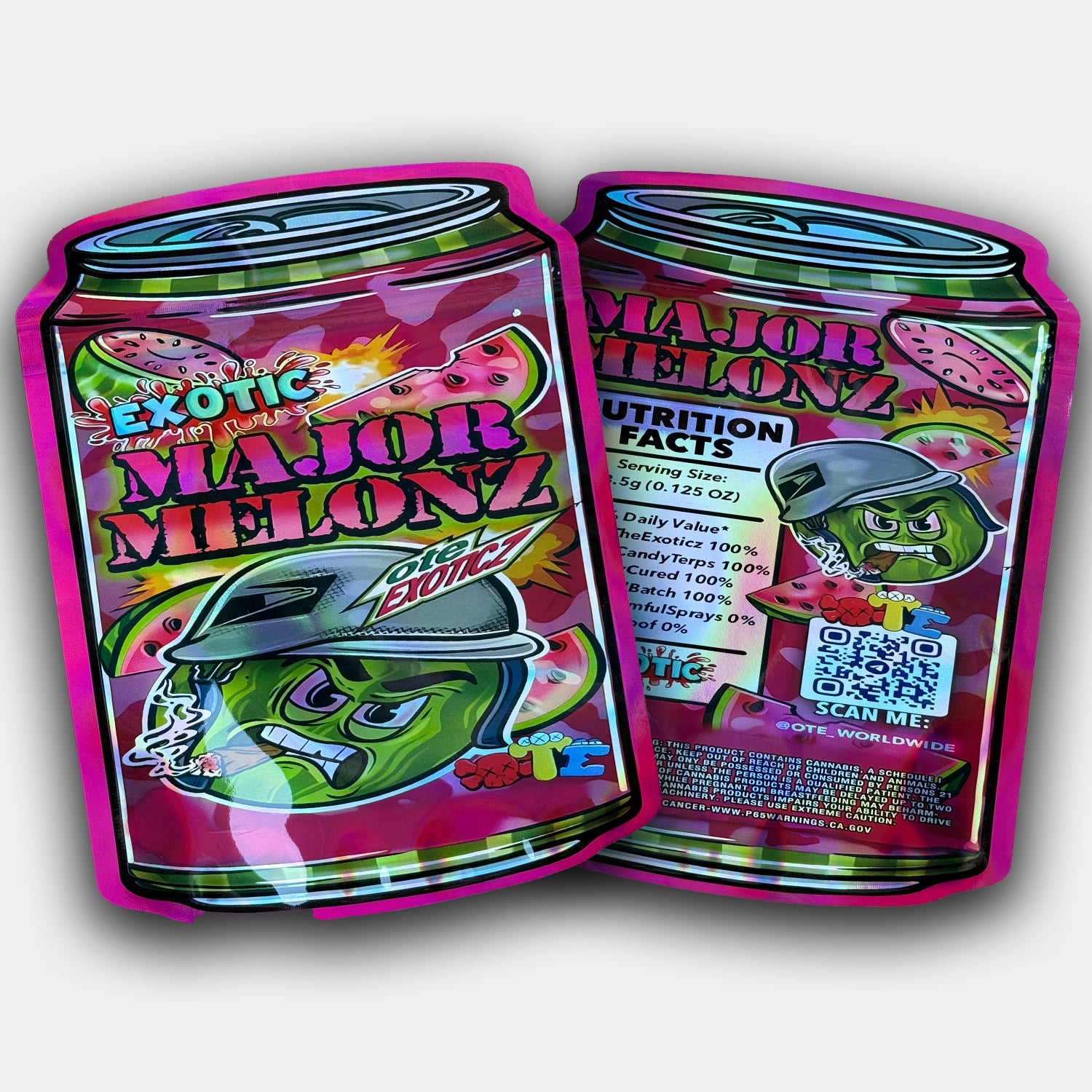 Exotic Major Melonz Mylar Bag (3.5G - 7G) Larger Size Bag 