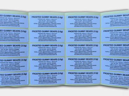 Frosted Gummy Bears Zero 3.5G Mylar Bag (Label & Authenticity Stickers Included)