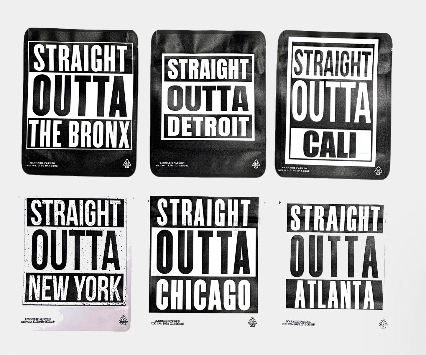 GB Custom Printed Straight Outta Design Mylar Bag 3.5 Grams
