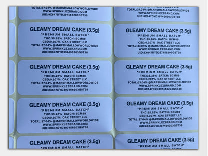 Gleamy Dream Cake Sprinklez Mylar Bag 3.5 Grams (Label & Authenticity Stickers Included)