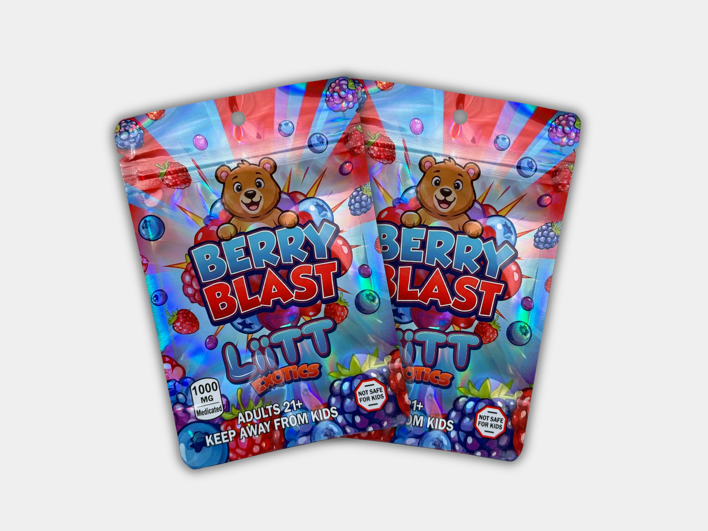 Liit Exotics Berry Blast EMPTY Mylar Bag 1000 MG