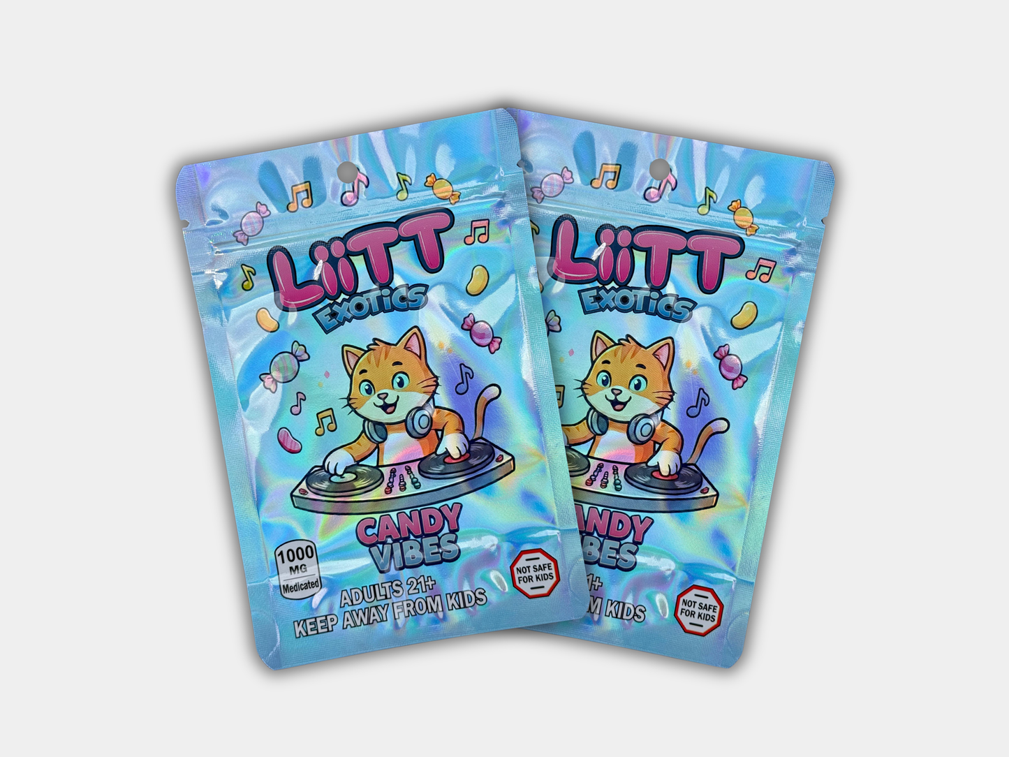 Liit Exotics Candy Vibes EMPTY Mylar Bag 1000 MG