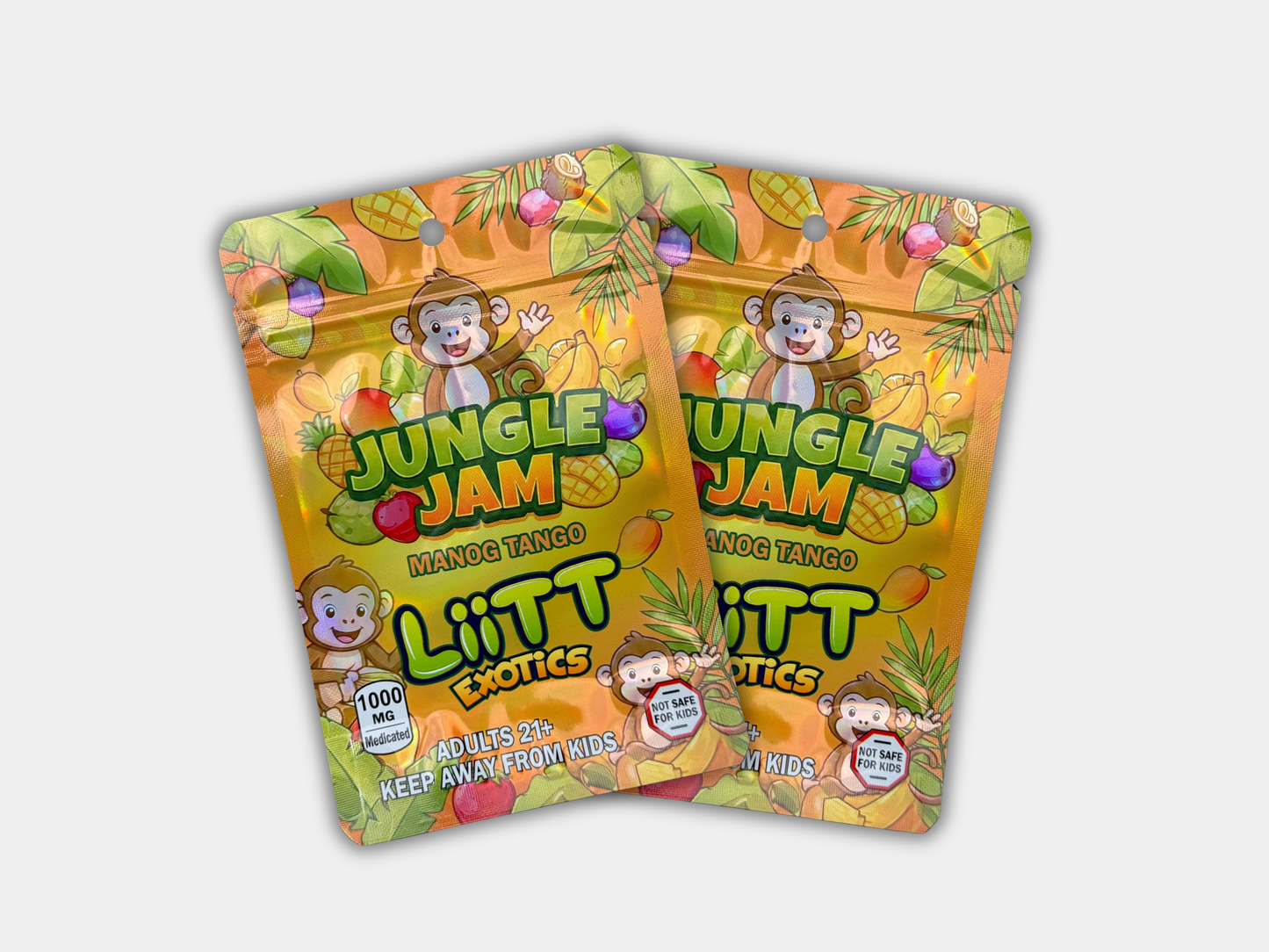 Liit Exotics Jungle Jam Mango Tango EMPTY Mylar Bag 1000 MG