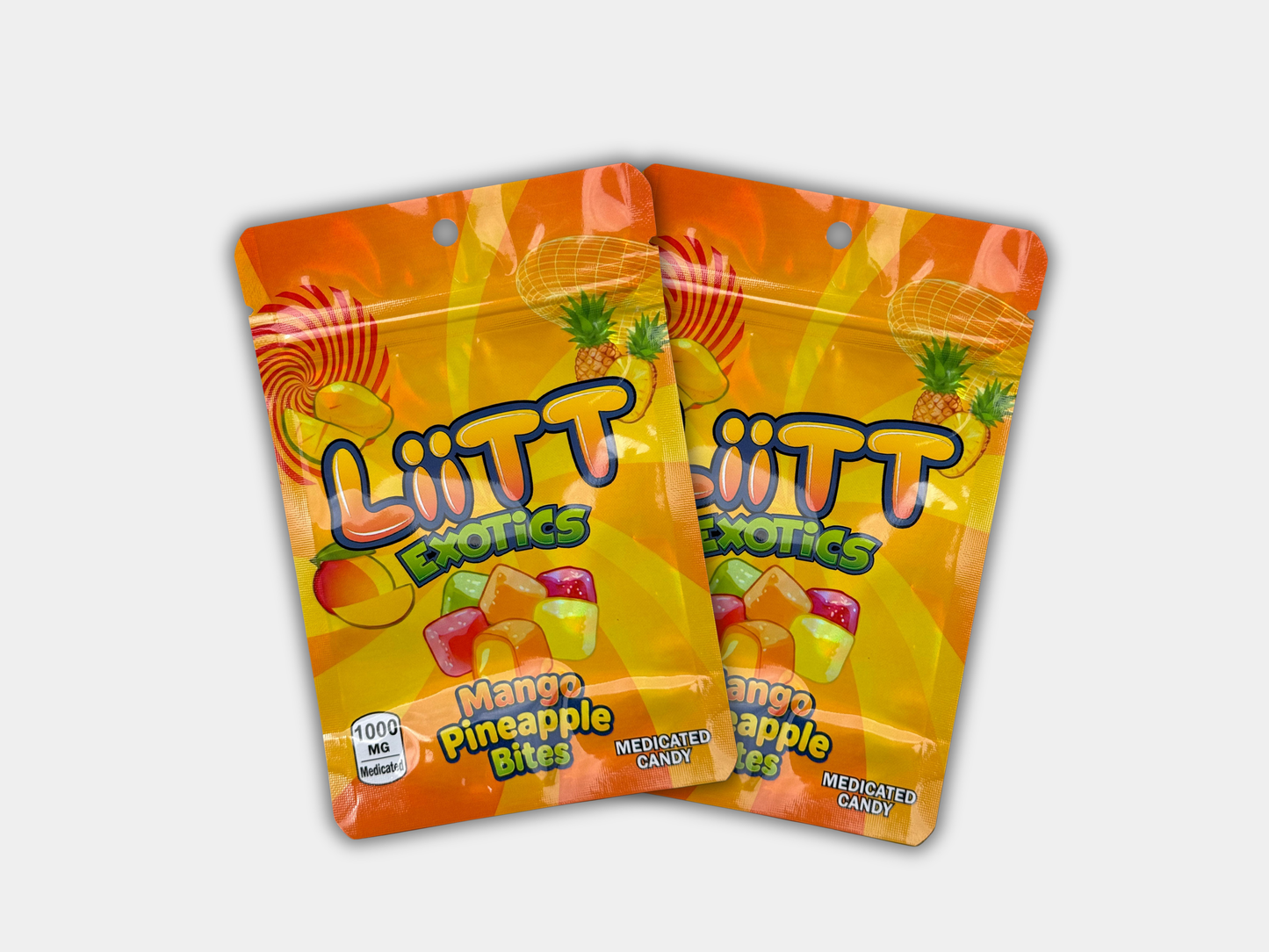 Liit Exotics Mango Pineapple Bites EMPTY Mylar Bag 1000 MG