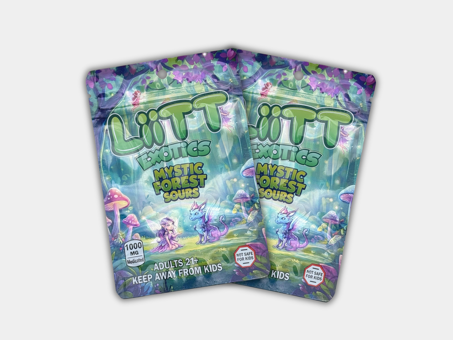 Liit Exotics Mystic Forest Sours EMPTY Mylar Bag 1000 MG