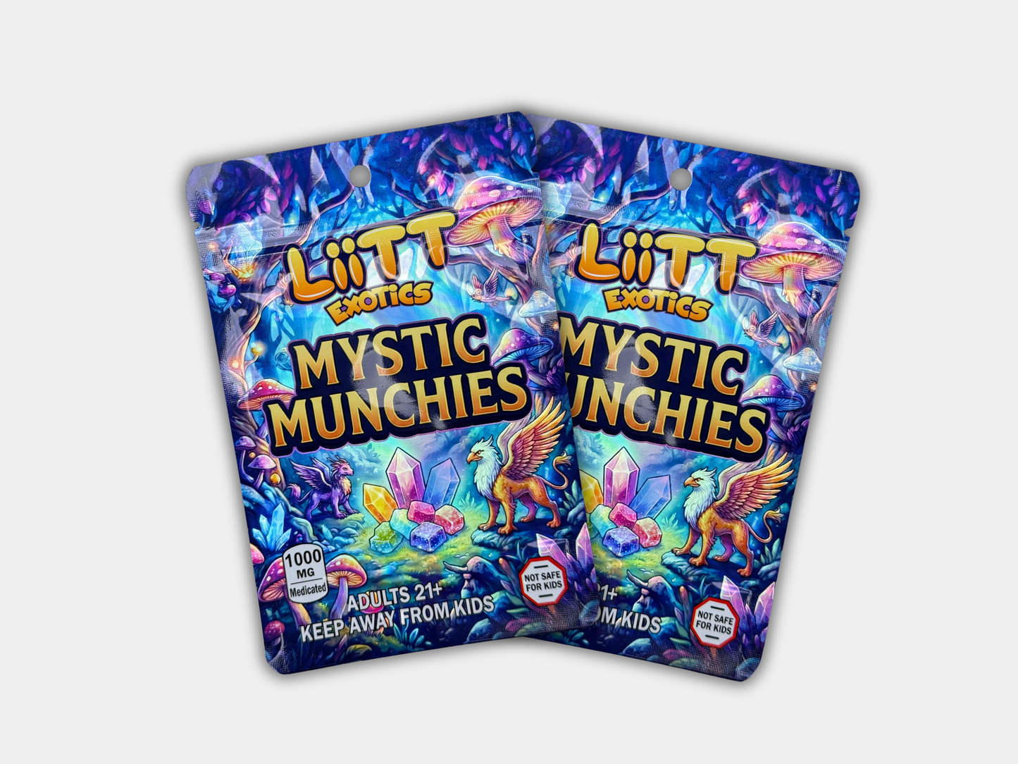 Liit Exotics Mystic Munchies EMPTY Mylar Bag 1000 MG