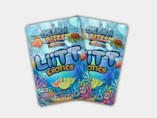 Liit Exotics Ocean Bites Coral Citrus EMPTY Mylar Bag 1000 MG
