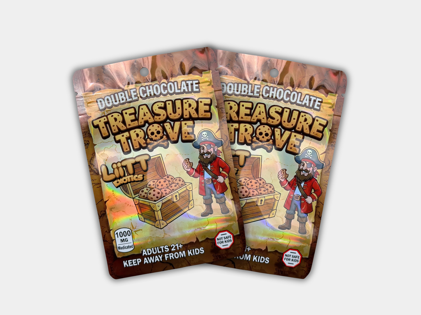 Liit Exotics Treasure Trove Double Chocolate EMPTY Mylar Bag 1000 MG