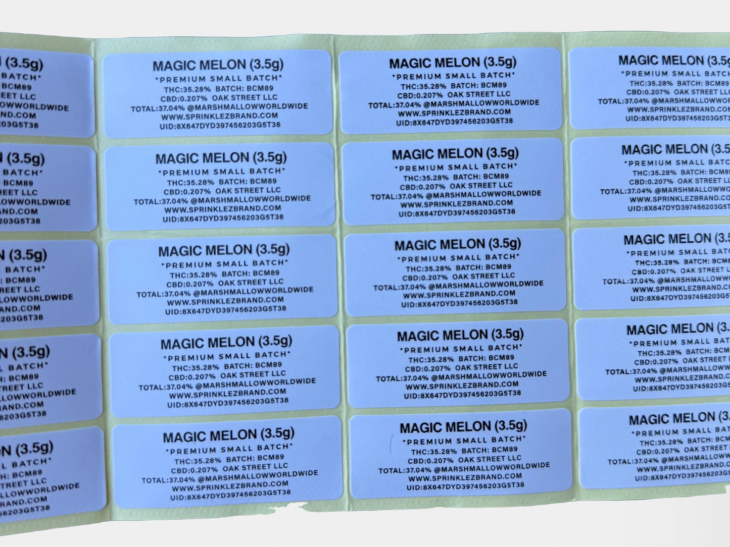 Magic Melon Gumdropz Mylar Bag 3.5 Grams (Label & Authenticity Stickers Included)
