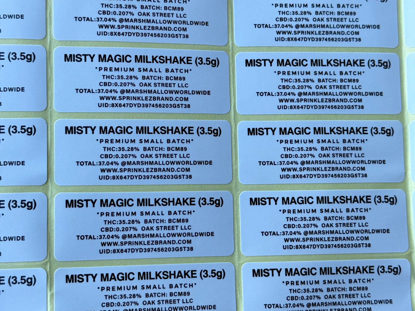 Misty Magic Milkshake Sprinkelz 3.5G Mylar Bag (Label & Authenticity Stickers Included)