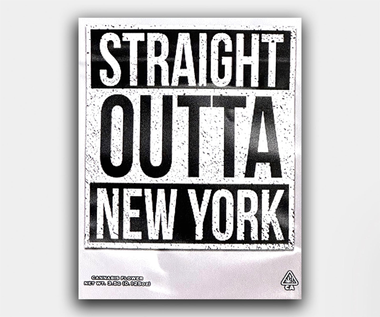 GB Custom Sticker Printed Straight Outta Design Mylar Bag 3.5 Grams ( One Sided Print)