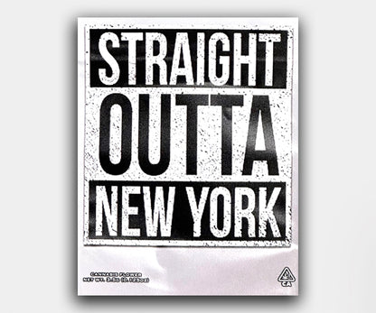 GB Custom Sticker Printed Straight Outta Design Mylar Bag 3.5 Grams ( One Sided Print)