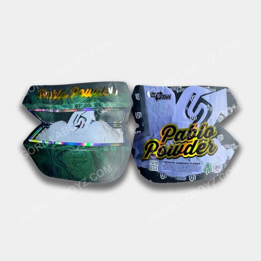 A premium Pablo Powder Mylar bag designed for 3.5 grams content. This smell-proof packaging ensures freshness, potency, and secure storage with a bold design.