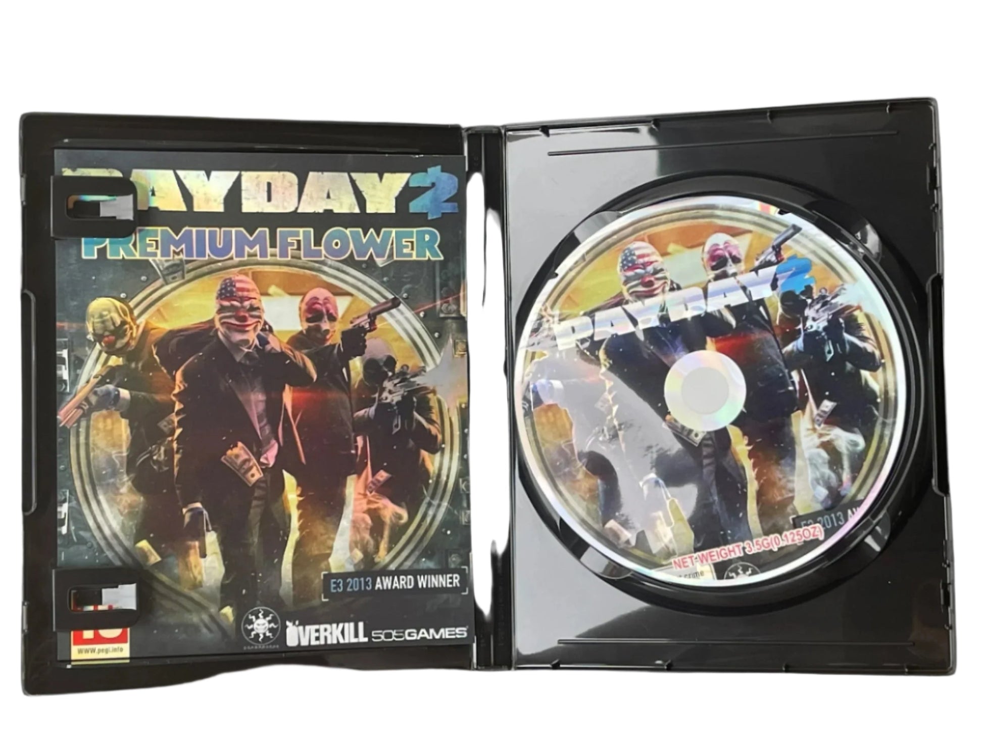 Payday 2 CD/DVD Cases with Mylar Bags 3.5 Grams