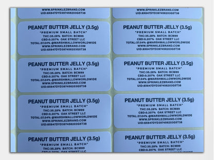 Peanut Butter Jelly Milkshake Sprinklez Mylar Bag 3.5 Grams (Label & Authenticity Stickers Included)