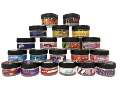3.5g Jars with Stickers (Plastic jars included)