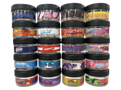 3.5g Jars with Stickers (Plastic jars included)