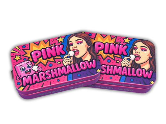 Pink Marshmallow Tin Can