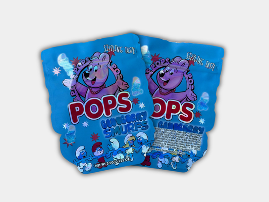 Pops Blueberry Smurfs 3.5G Mylar Bag