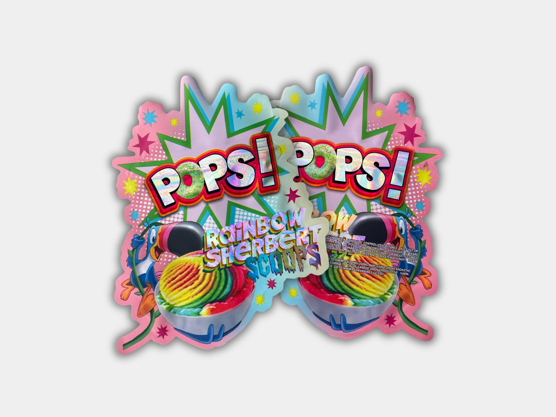 Pops! Rainbow Sherbert Slumps – 3.5G Mylar Bag