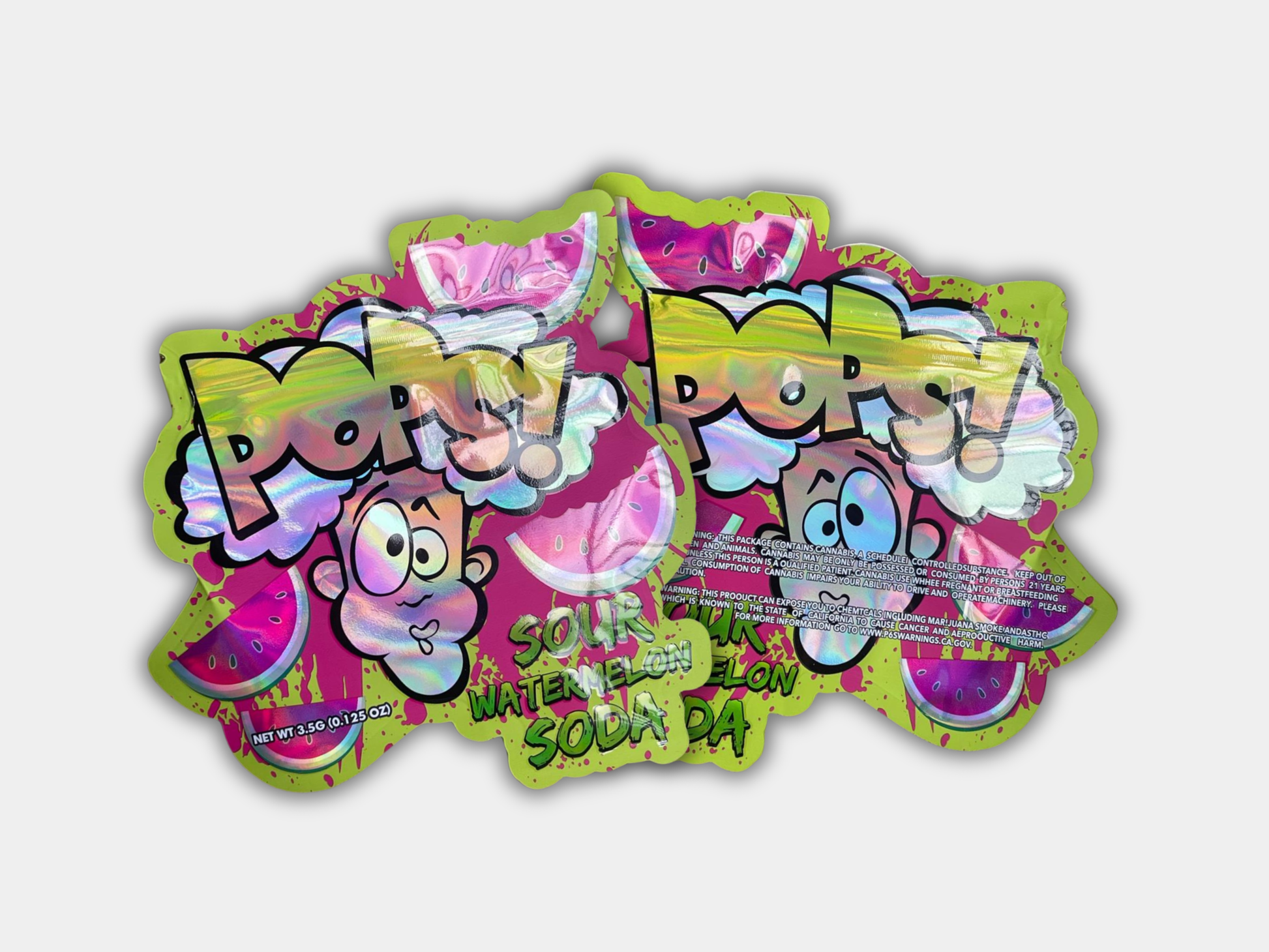 Pops Sour Watermelon Soda 3.5G Mylar Bag