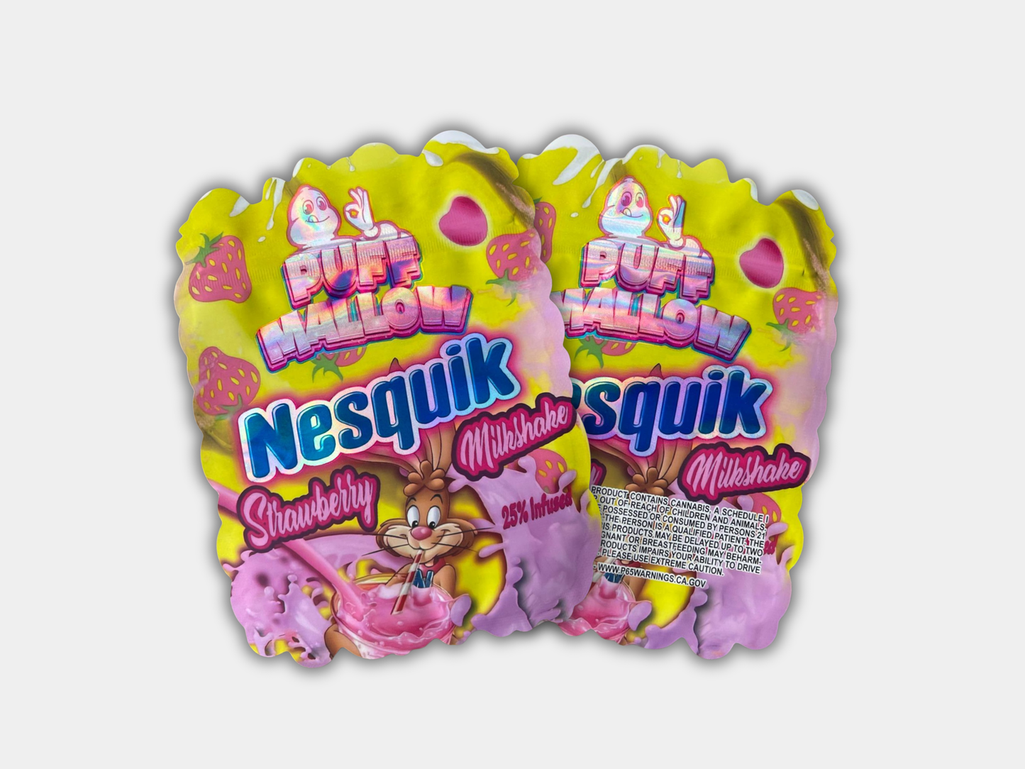 Puff Mallow Nesquik Strawberry Milkshake – 3.5G Mylar Bag