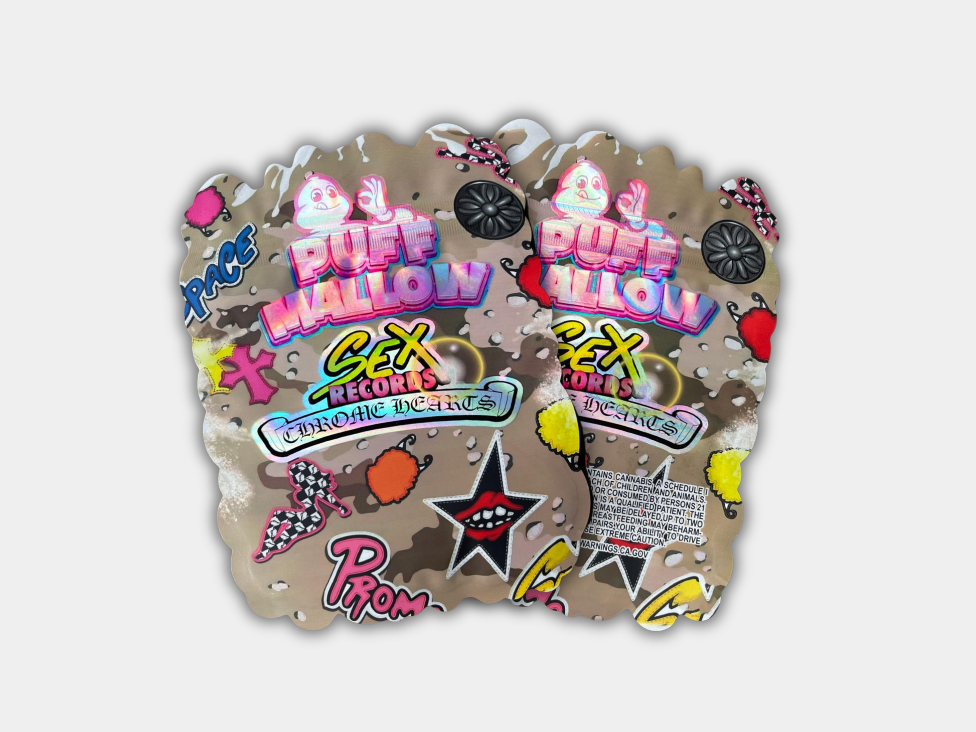 Puff Mallow Sex Records Chrome Hearts 3.5G Mylar Bag