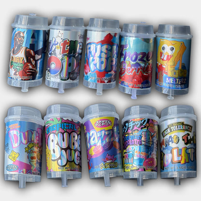 New Push Up 3.5g container with sticker applied.