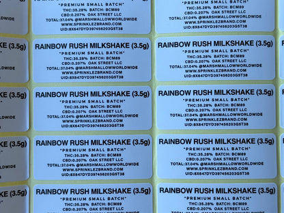 Rainbow Rush Milkshake 3.5G Sprinkelz Mylar Bag (Label & Authenticity Stickers Included)