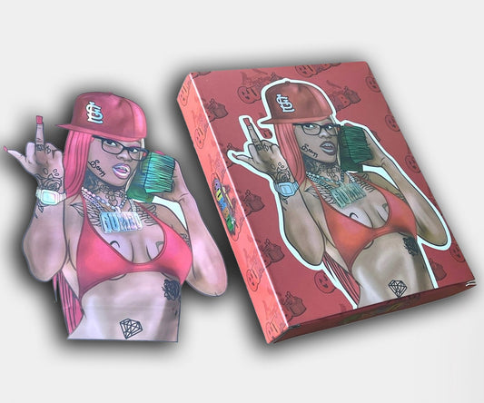 Sexy Red Gumbo Holographic 3.5g Mylar Bag with BOX 