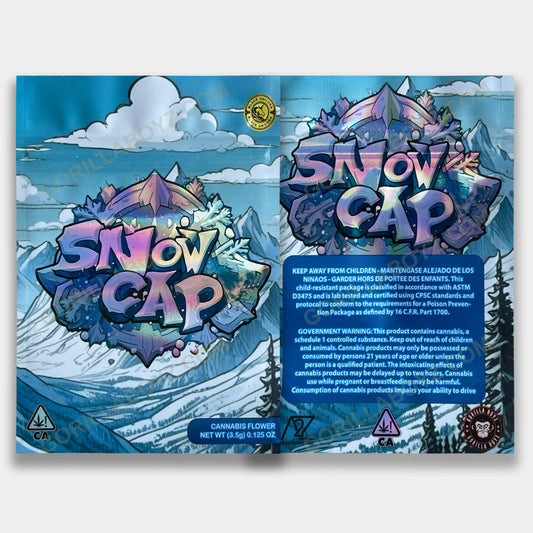 Snow Cap 3.5 gram mylar bags