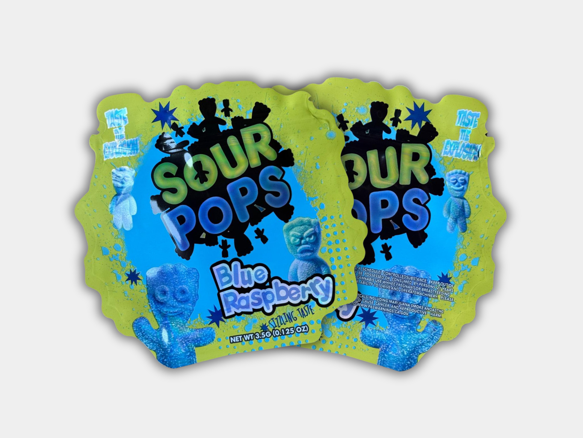Sour Pops Blue Raspberry 3.5G Mylar Bag