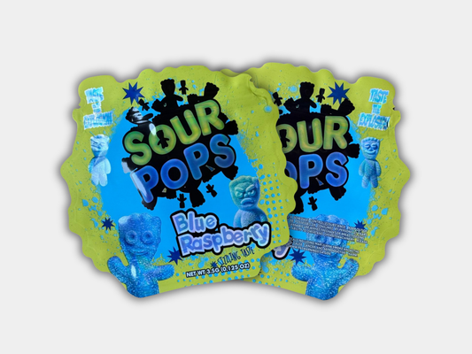 Sour Pops Blue Raspberry 3.5G Mylar Bag