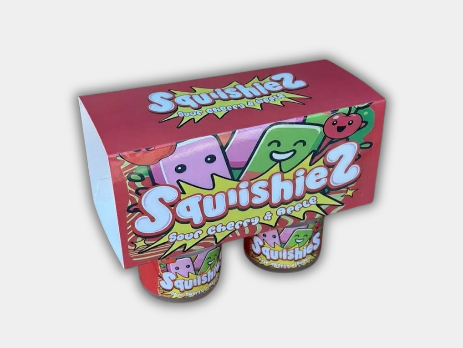 Squishiez Sour Cherry & Apple 4 Jar Set with Box (3.5g Yogurt Jar Set)