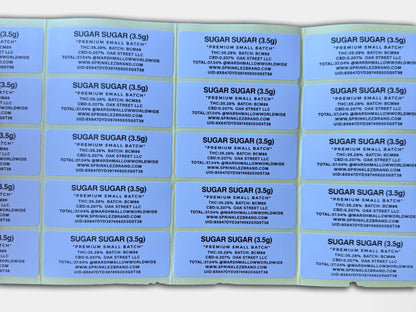 Sugar Sugar Marshmallow Sprinkelz Mylar Bag 3.5 Grams (Label & Authenticity Stickers Included)