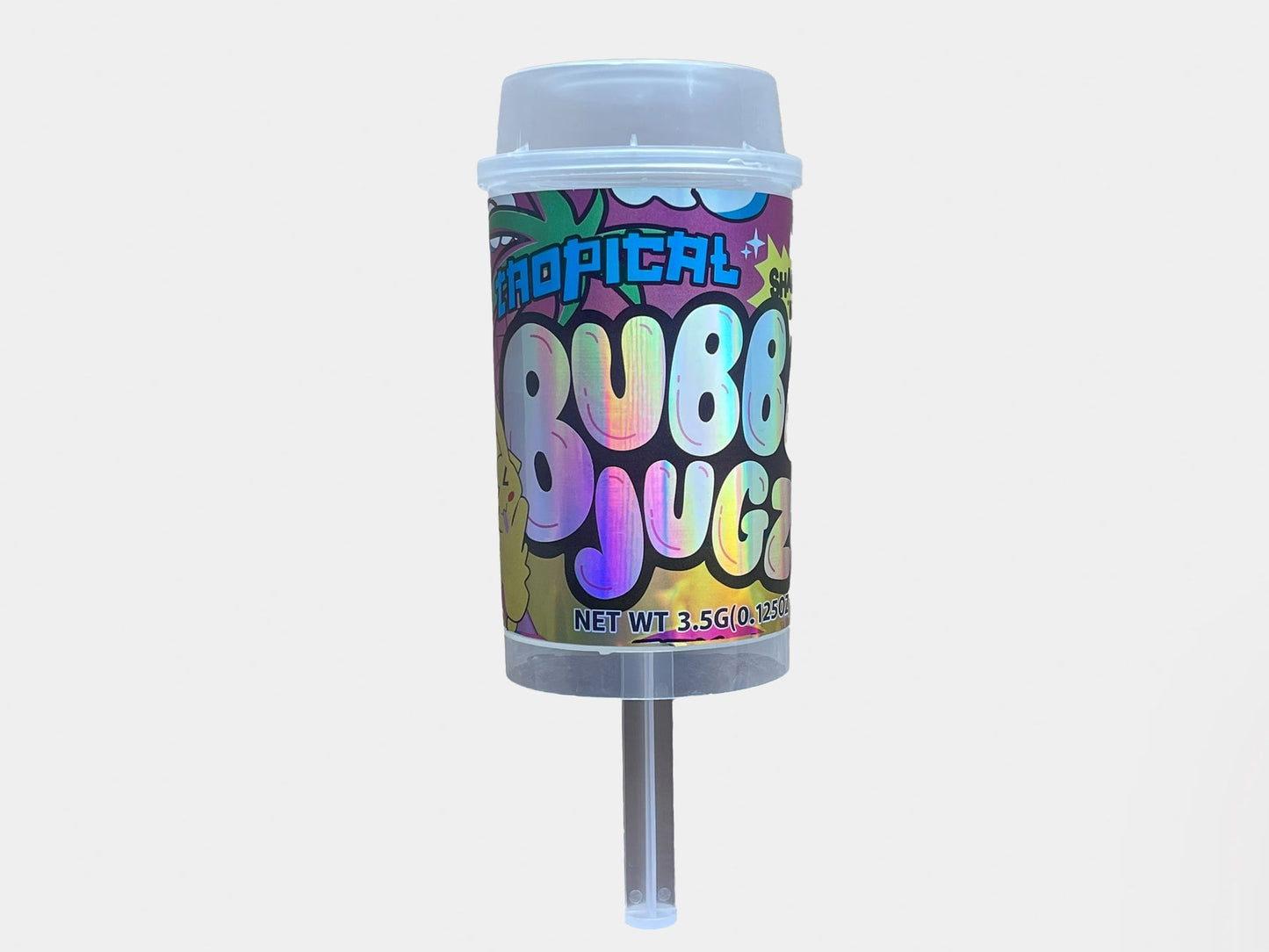 New Push Up 3.5g container with sticker applied.