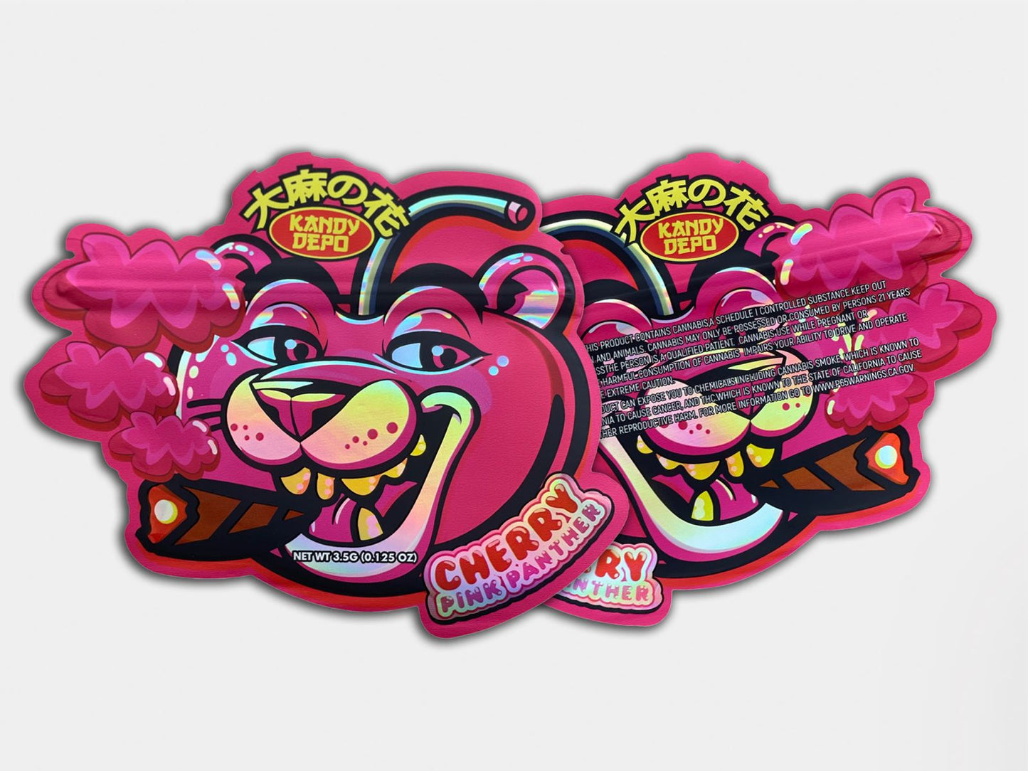 Cherry Pink Panther 3.5G Mylar Bag