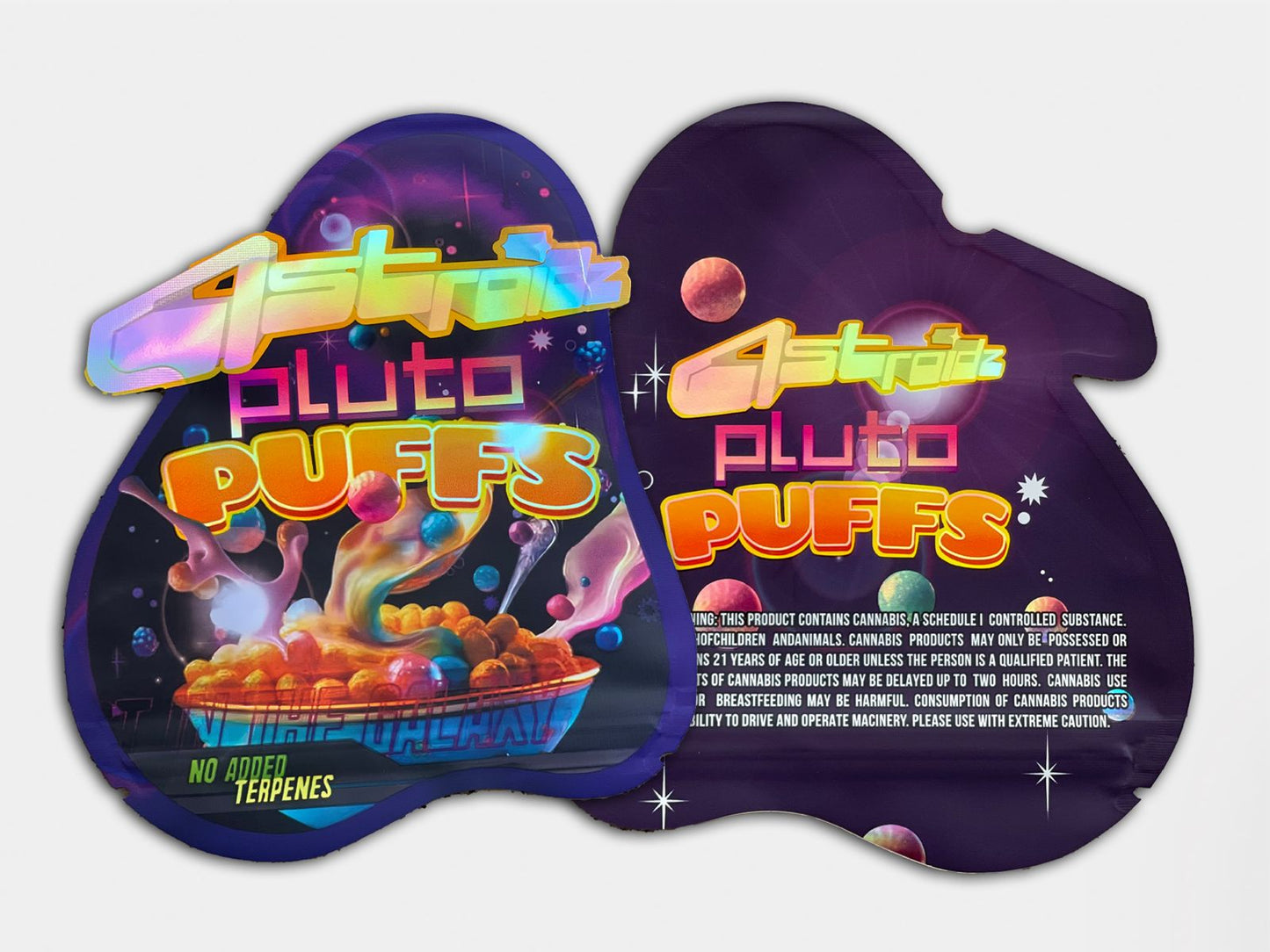 Astroid Pluto Puffs 3.5G Holographic Mylar Bag