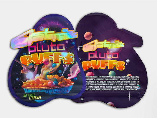 Astroid Pluto Puffs 3.5G Holographic Mylar Bag