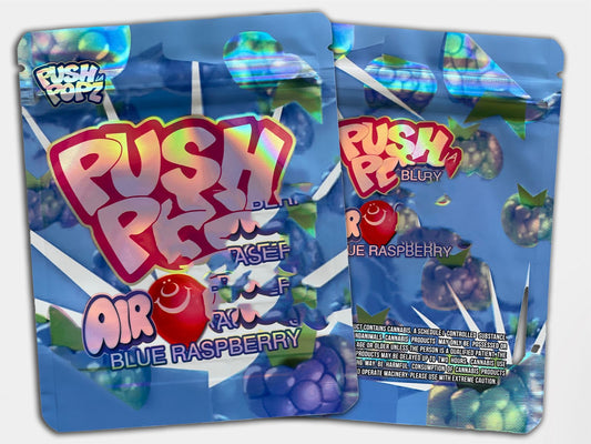 Pusha P Blue Raspberry 3.5G Holographic Mylar Bag