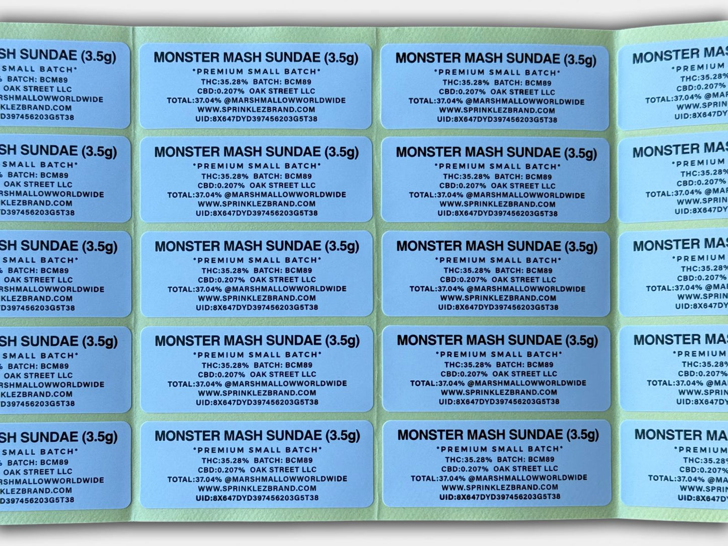 Monster Mash Sundae 3.5G Sprinkelz Mylar Bag (Label & Authenticity Stickers Included)