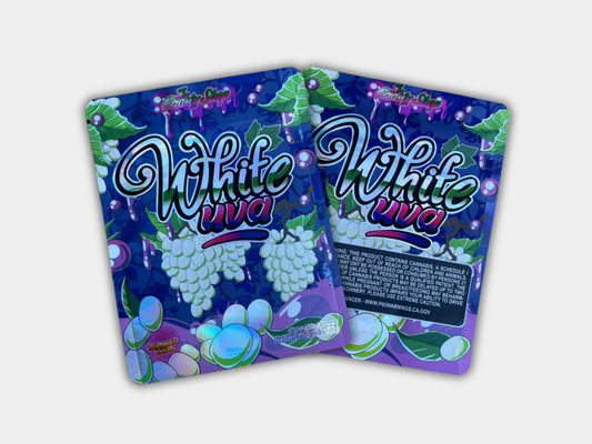White Uva 3.5g Mylar Bag