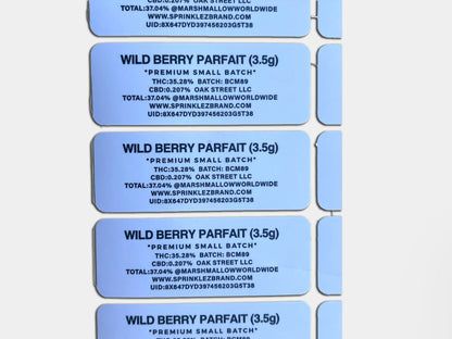 Wild Berry Parfait Sprinklez Mylar Bag 3.5 Grams (Label & Authenticity Stickers Included)